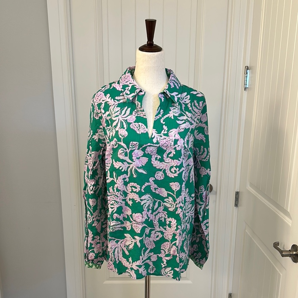 Lilly Pulitzer NWT Green and Pink Floral Tunic